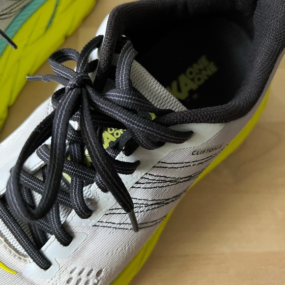 HOKA Mens Gray Yellow Blue One One Sneakers Sz 8 - Picture 2 of 15